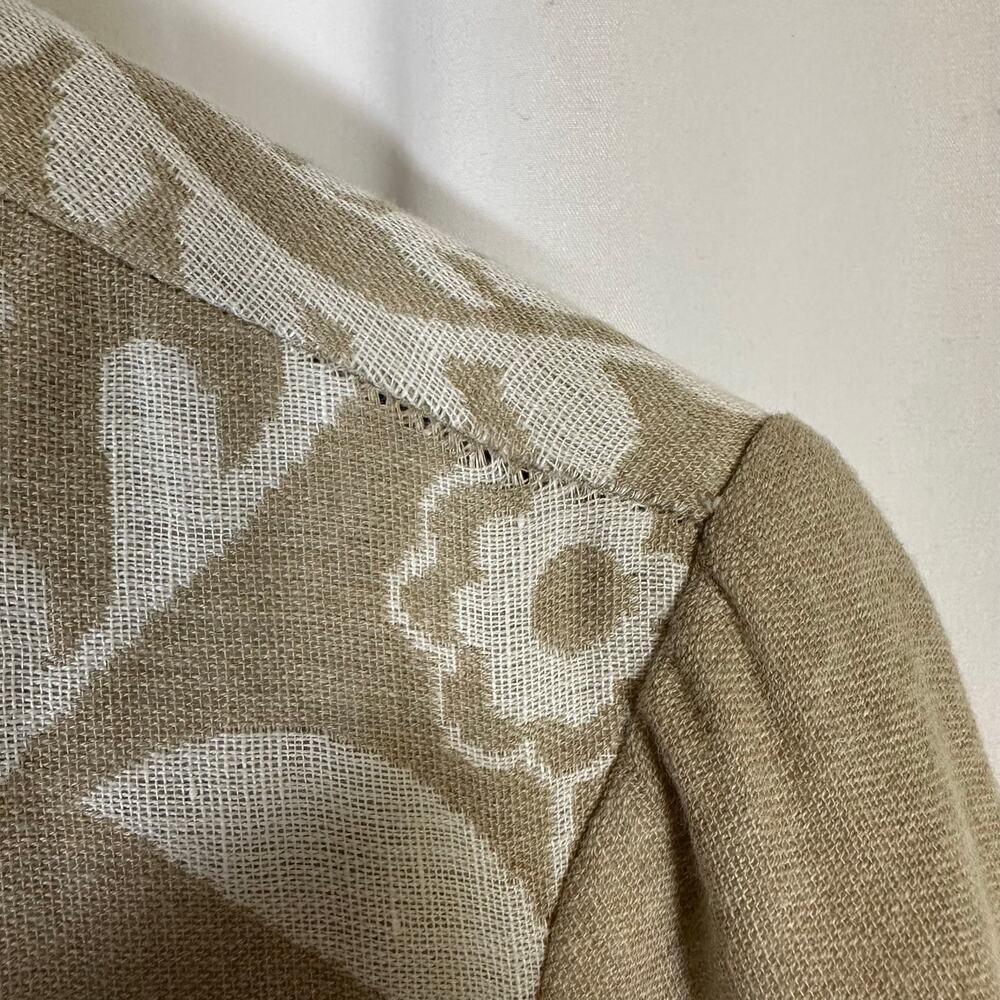Chico's Oatmeal Cream Jacquard 3/4 Sleeve Jacket Sz 2 (L) Neutral Office‎ Church - Picture 13 of 14